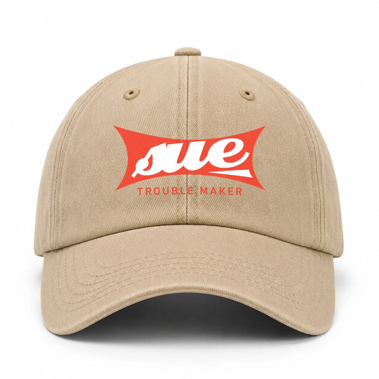 Trouble Maker Red Logo Washed Cap SUE 13K1 C78PF