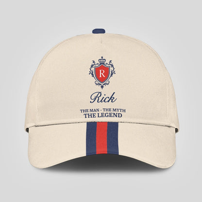 The Man The Myth The Legend Blue And Red Striped Cap RICK 13K1 C117PF