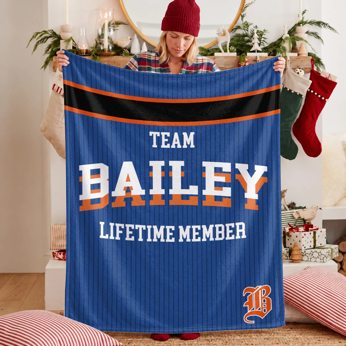 Team Your Name Lifetime Member Basketball Fleece Blanket BAILEY 13K1 BK47