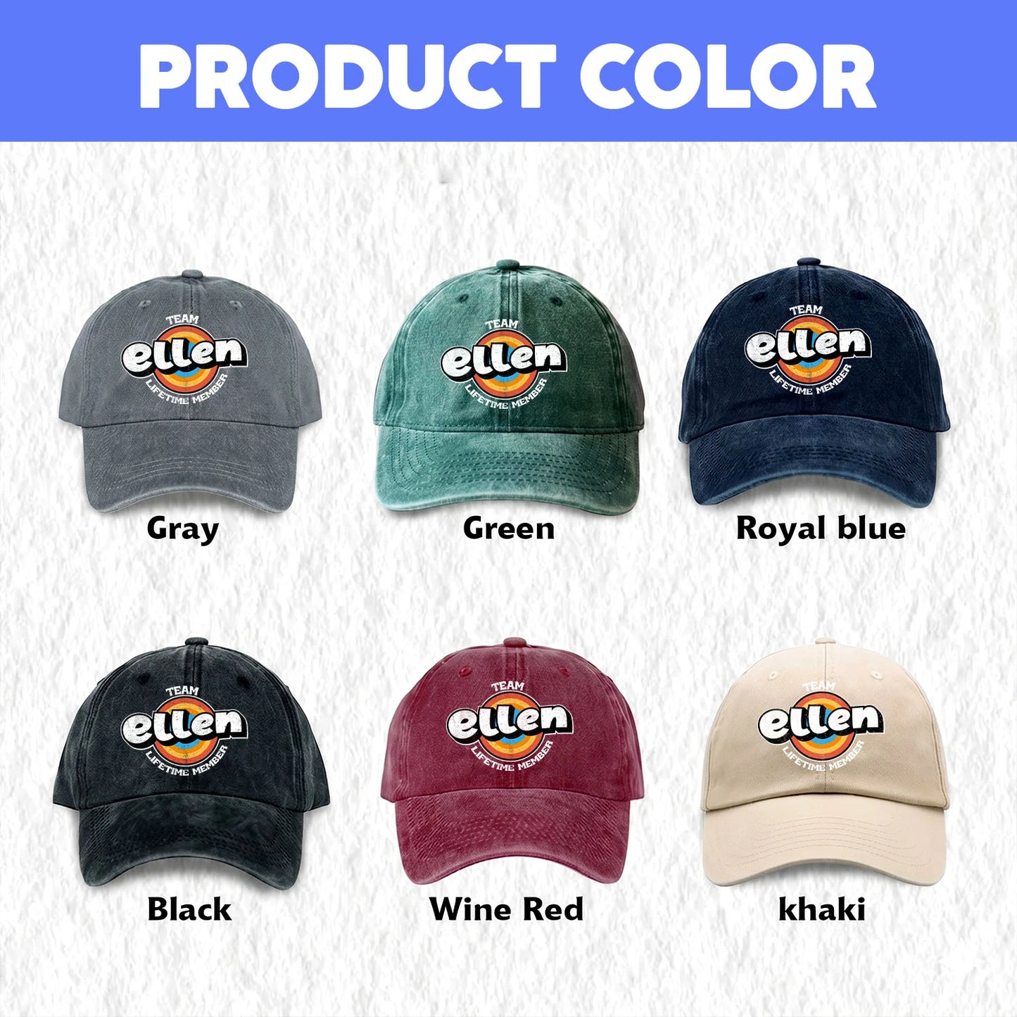 Team Your Name Lifetime Member Logo Cap ELLEN 13K1 C66PF