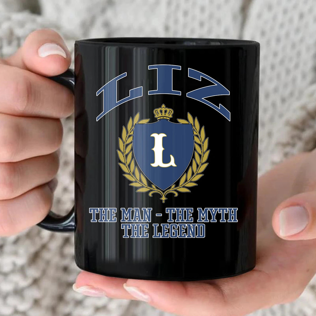 The Man The Myth The Legend Blue And Yellow Logo Mug LIZ 13K1 MG24