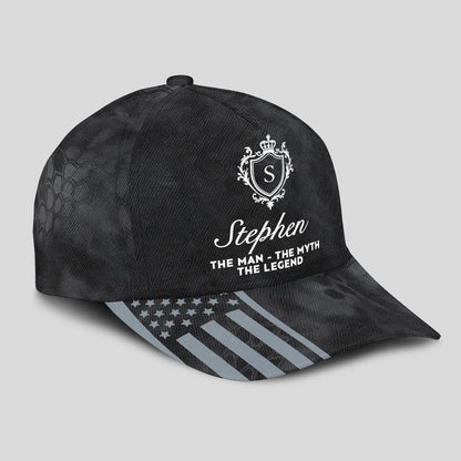 The Man The Myth The Legend America Black Camo Cap STEPHEN 13K1 C173PF