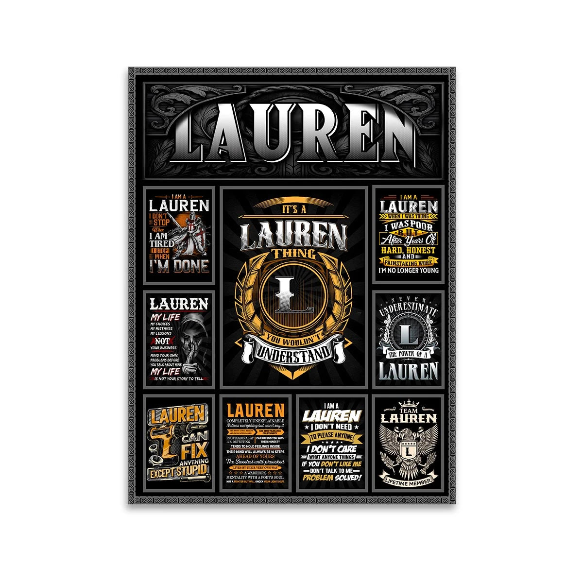 LAUREN Personalized Sponge Floor Mat – Custom Printed Home Decor 13K1-AR2