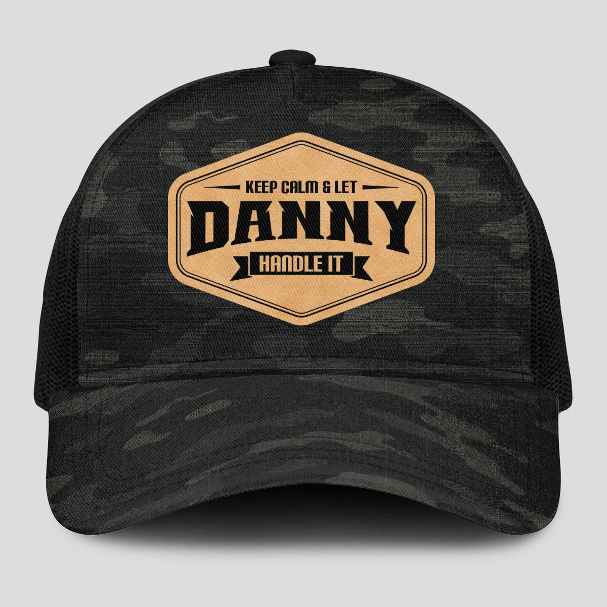 Keep Calm & Let Your Name Handle It Dark Camo Mesh Cap DANNY 13K1 C195PF