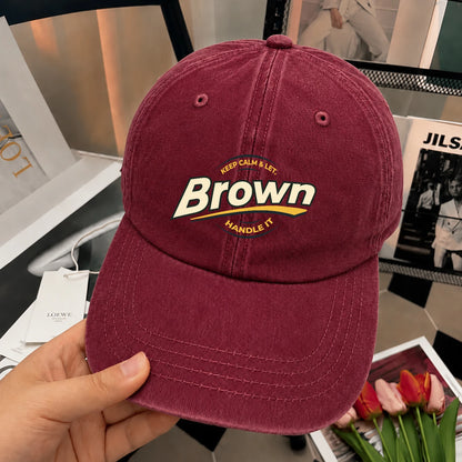Keep Calm & Let Your Name Handle It Burgundy Washed Cap BROWN 13K1 C105PF