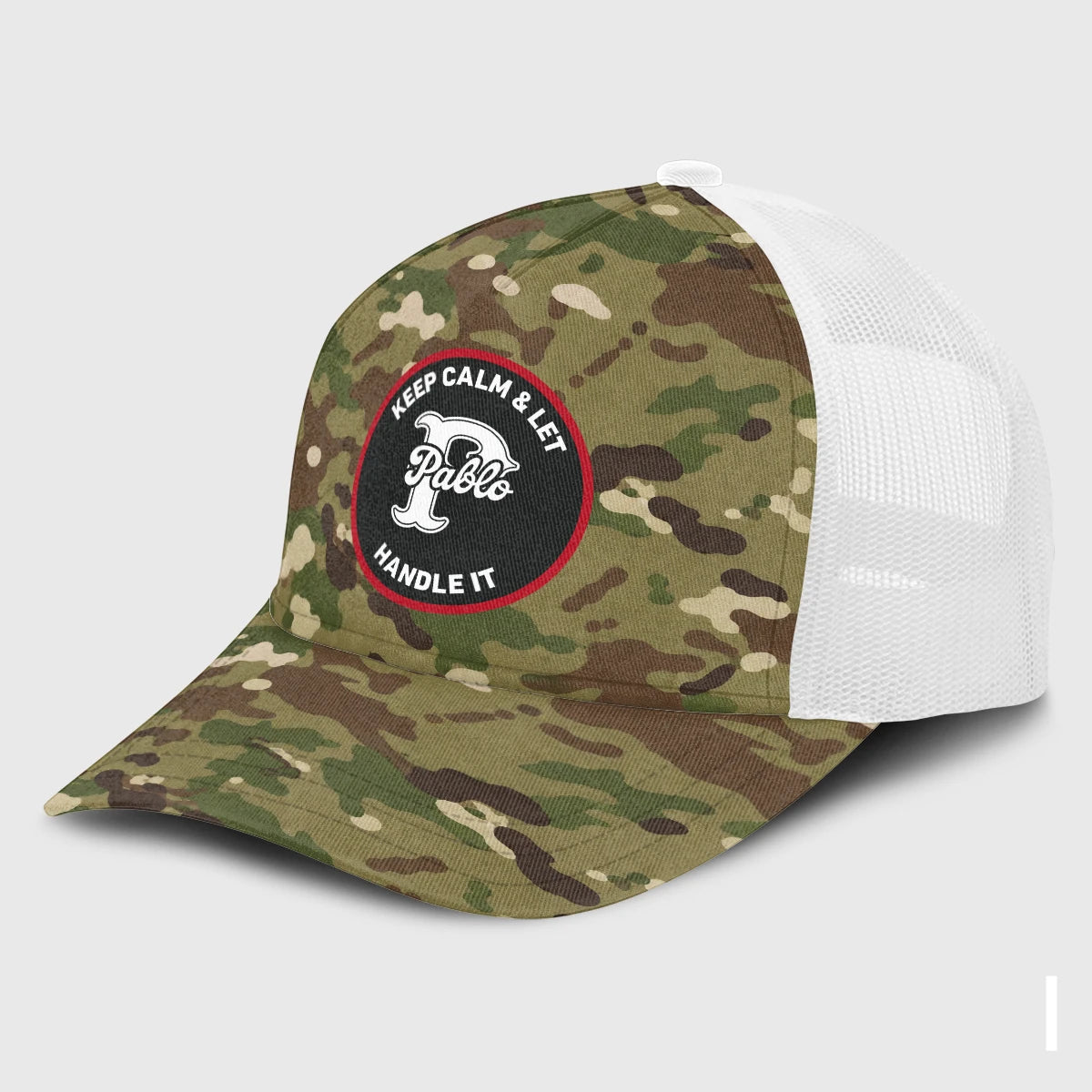 Keep Calm & Let Your Name Handle It Camo Mesh Cap PABLO 13K1 C209PF