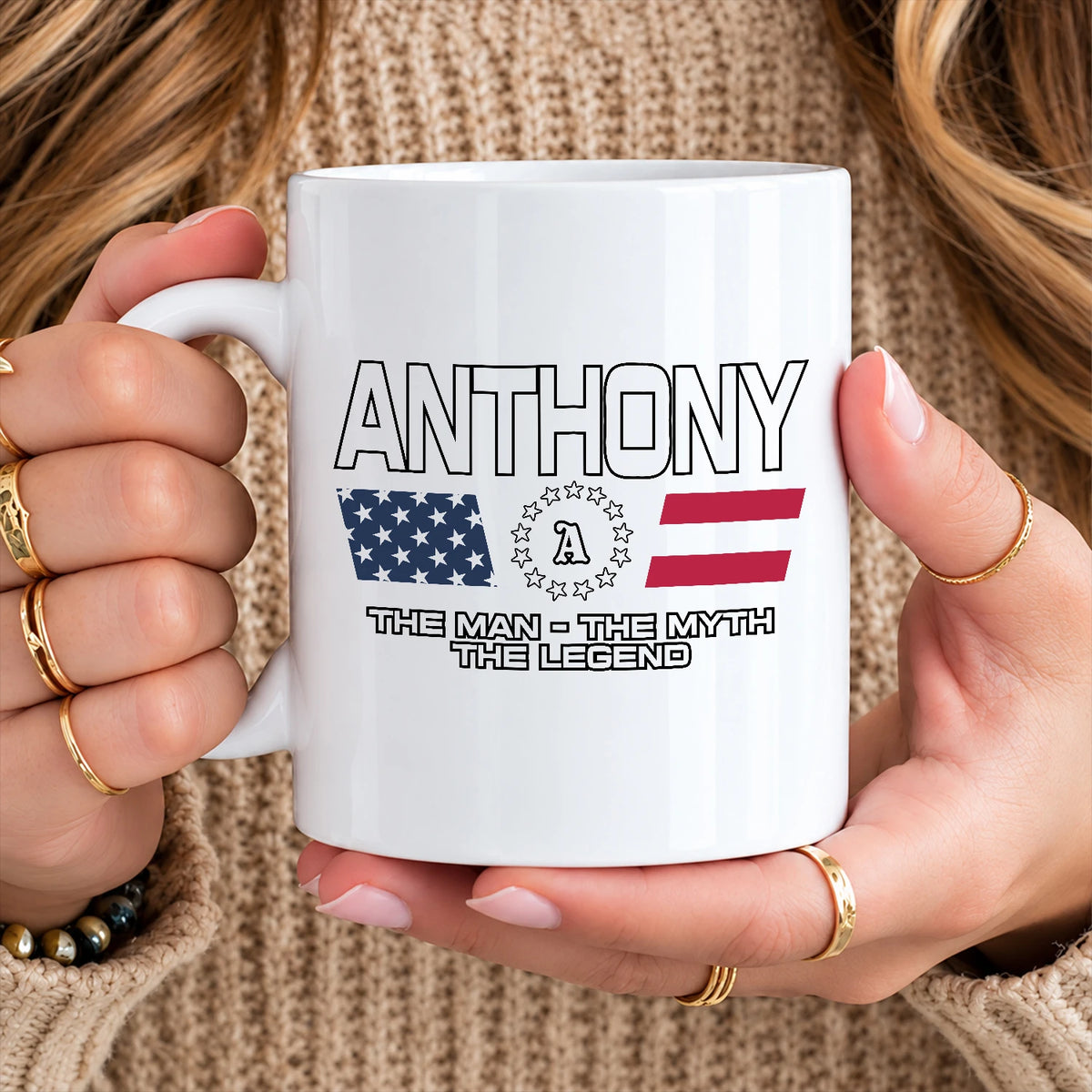 The Man The Myth The Legend Us Flag Mug ANTHONY 13K1 MG23