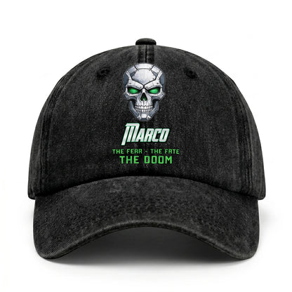 The Fear The Fate The Doom Skull Washed Cap MARCO 13K1 C99PF