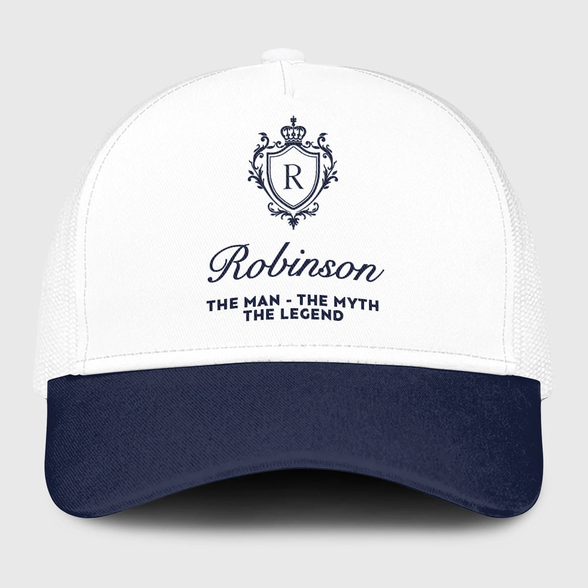 The Man The Myth The Legend Blue And White Baseball Mesh Cap ROBINSON 13K1 C186PF