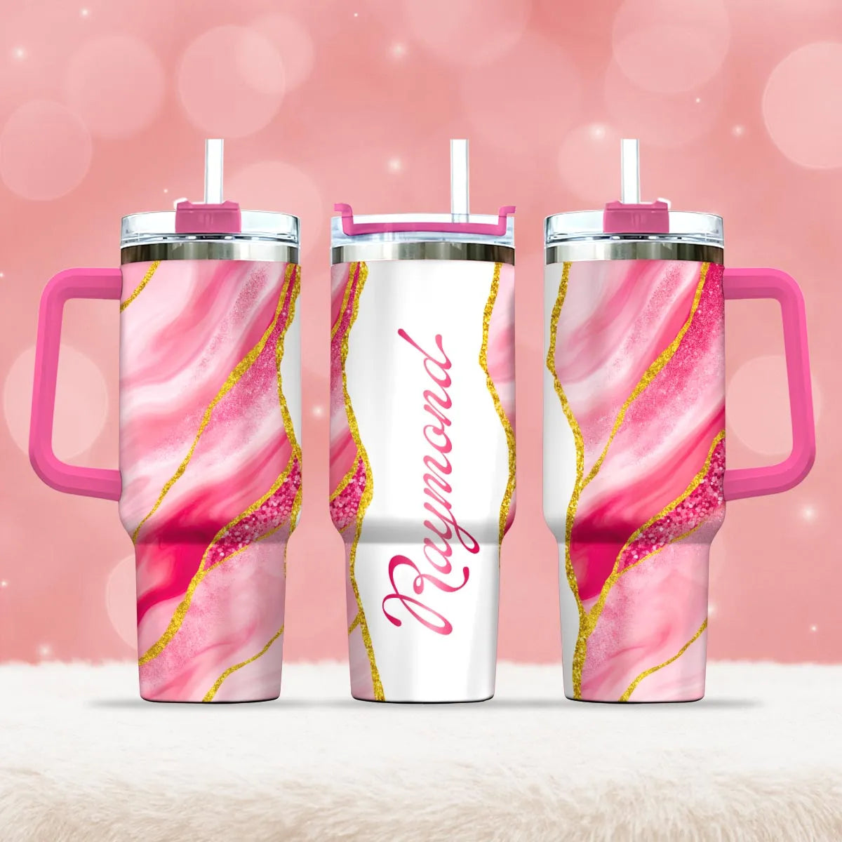 RAYMOND 40oz Personalized Tumbler Cup with Straw | Custom Stainless Steel Mug 13K1-TB1