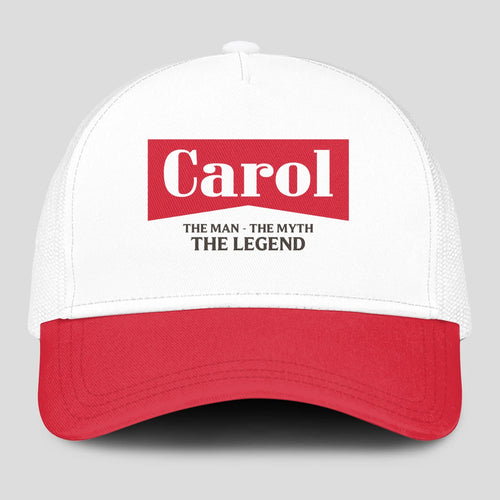 The Man The Myth The Legend Red And White Mesh Cap CAROL 13K1 C197PF