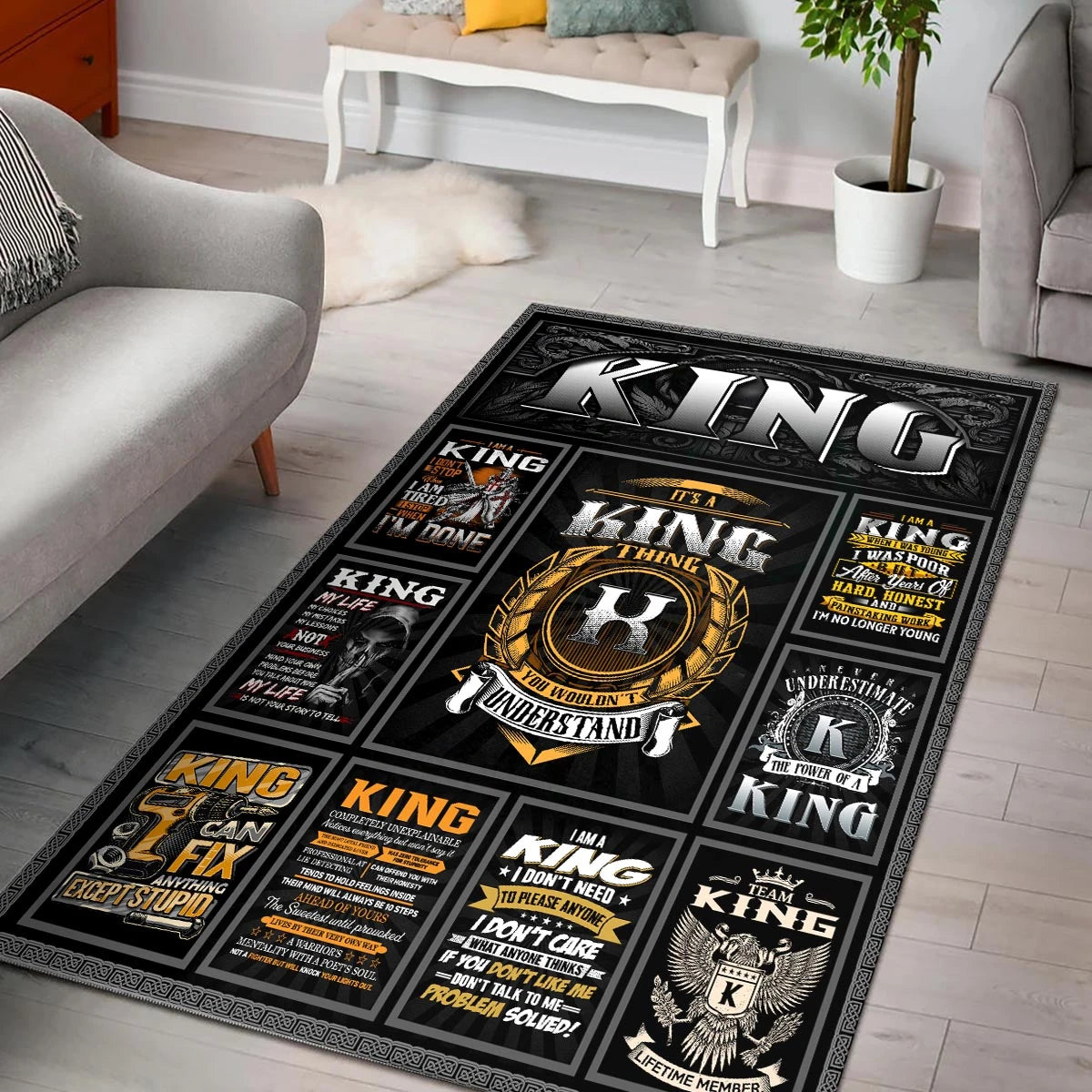KING Personalized Sponge Floor Mat – Custom Printed Home Decor 13K1-AR2