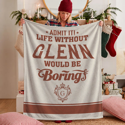 Life Without Your Name Would Be Boring Cream Terracotta Blanket GLENN 13K1 BK24