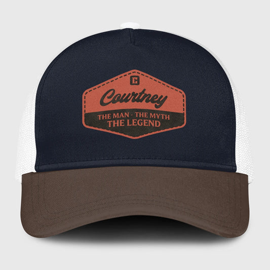 The Man The Myth The Legend Navy And Brown Mesh Cap COURTNEY 13K1 C188PF