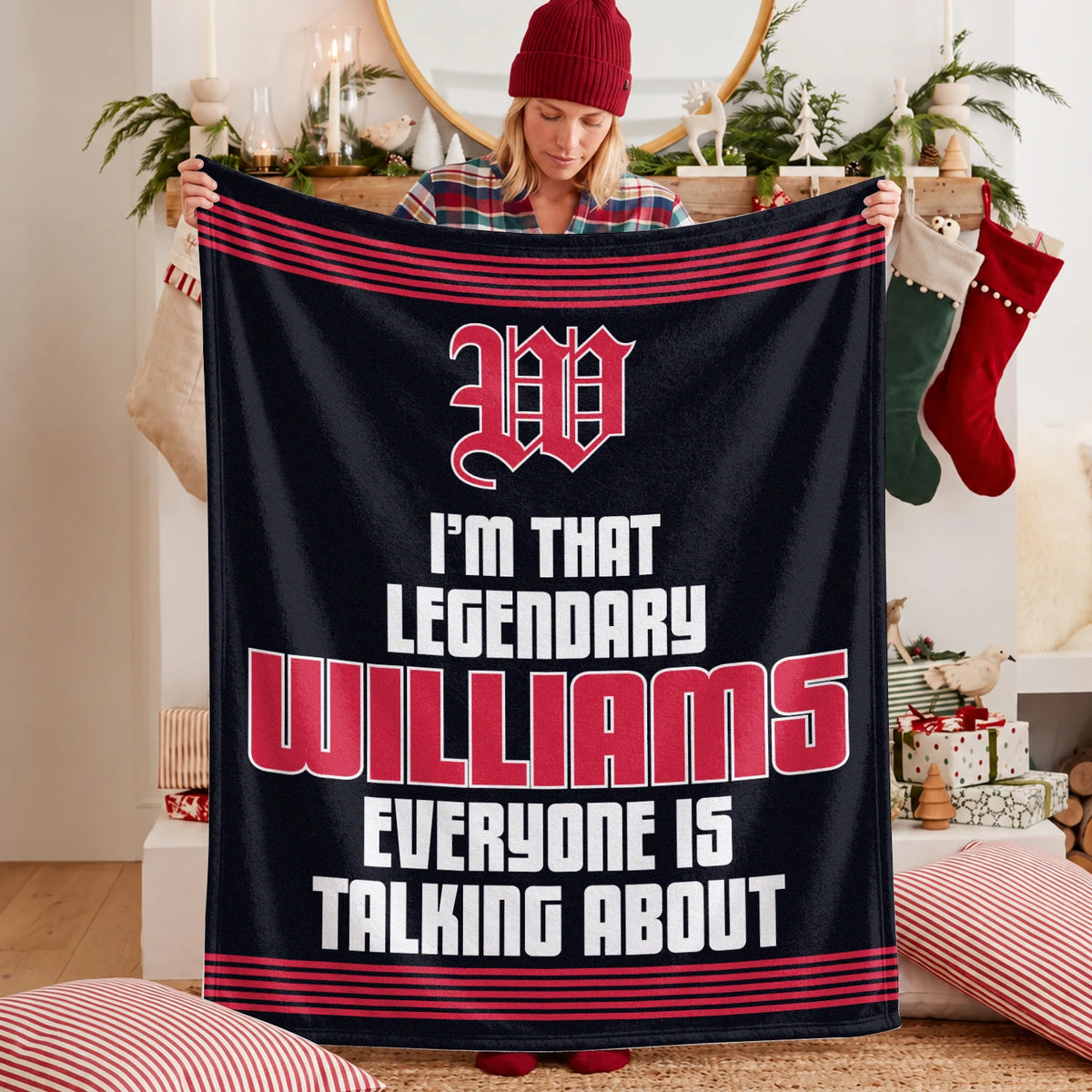 I'm That Legendary Name Dark Red Fleece Blanket WILLIAMS 13K1 BK48
