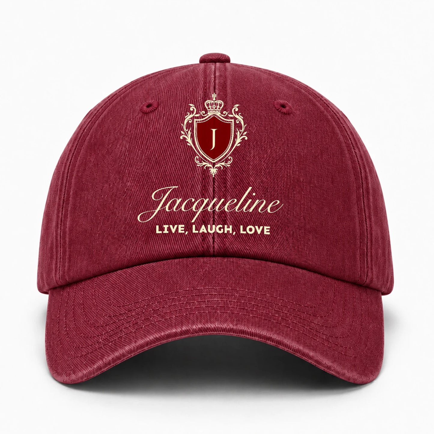 Live Laugh Love Elegant Burgundy Washed Cap JACQUELINE 13K1 C89PF