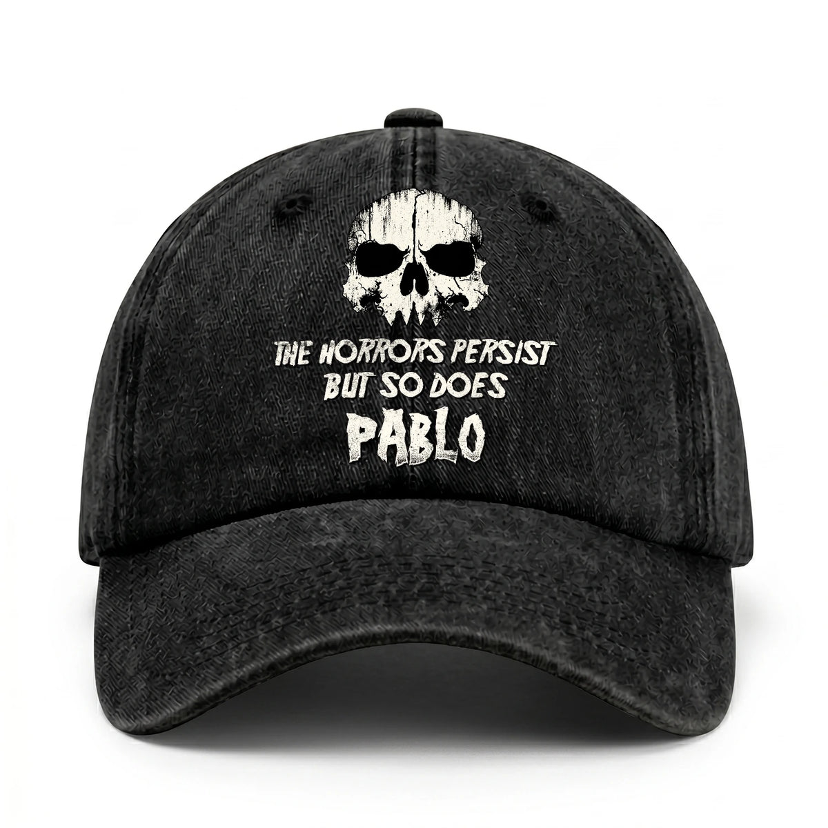 The Horrors Persist But So Does Your Name Cool Skull Washed Cap PABLO 13K1 C134PF