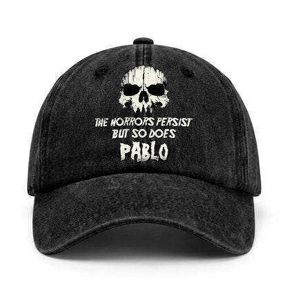 The Horrors Persist But So Does Your Name Cool Skull Washed Cap PABLO 13K1 C134PF