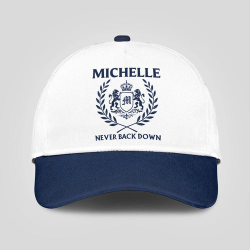 Never Back Down Blue And White Cap MICHELLE 13K1 C59PF
