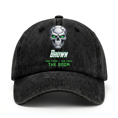 The Fear The Fate The Doom Skull Washed Cap BROWN 13K1 C99PF
