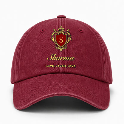 Live Laugh Love Luxury Burgundy Washed Cap SHARMA 13K1 C119PF