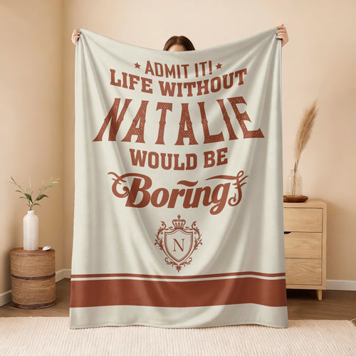 Life Without Your Name Would Be Boring Cream Terracotta Blanket NATALIE 13K1 BK24