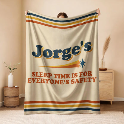 Your Name's Sleep Time Funny Retro Fleece Blanket JORGE 13K1 BK67
