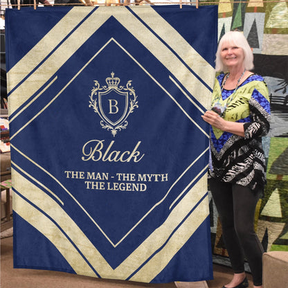 The Man The Myth The Legend Diamond Fleece Blanket BLACK 13K1 BK06
