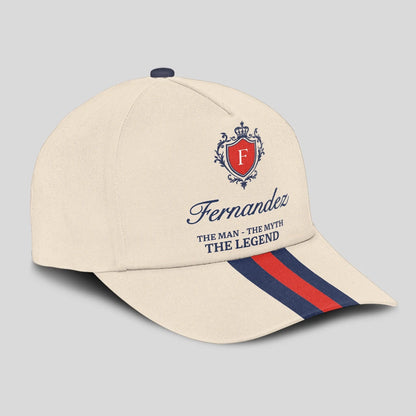 The Man The Myth The Legend Blue And Red Striped Cap FERNANDEZ 13K1 C117PF