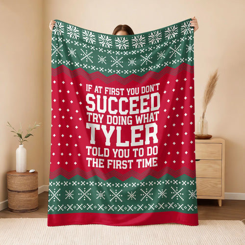 If At First You Don’t Succeed Red Green Christmas Fleece Blanket TYLER 13K1 BK28