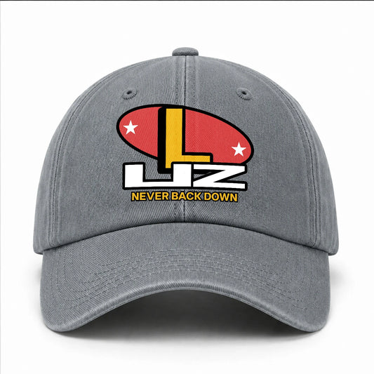 Never Back Down With Your Name And Initial Letter Washed Cap LIZ 13K1 C82PF