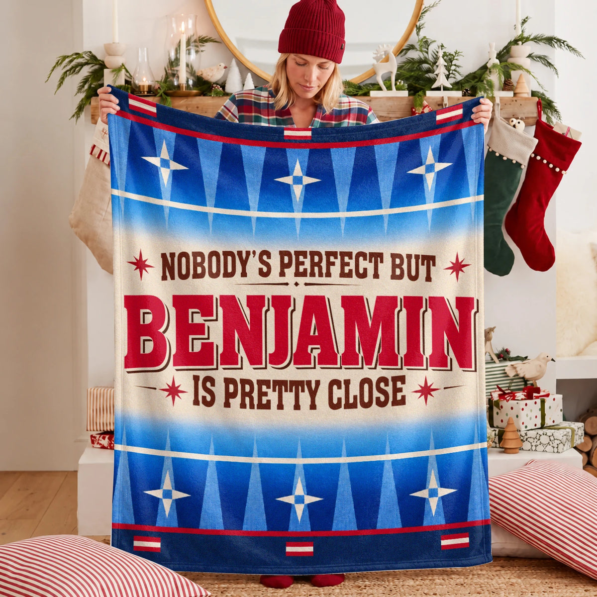 Nobody's Perfect But Your Name Is Close Native American Fleece Blanket BENJAMIN 13K1 BK57