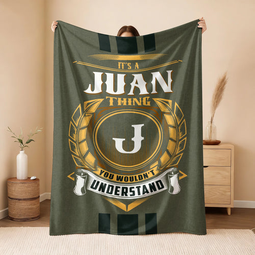 It's A Your Name Thing Olive Green Logo Fleece Blanket JUAN 13K1 BK31