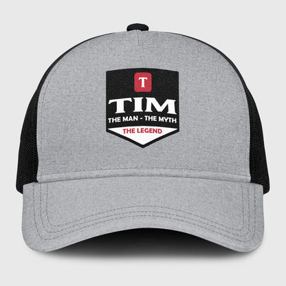 The Man The Myth The Legend Gray Mesh Cap TIM 13K1 C189PF