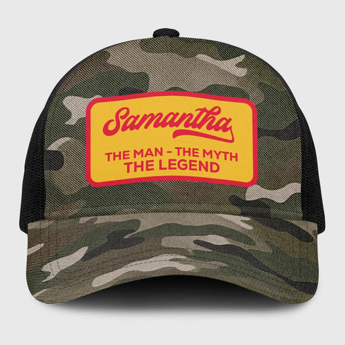 The Man The Myth The Legend Camo Vintage Mesh Cap SAMANTHA 13K1 C191PF