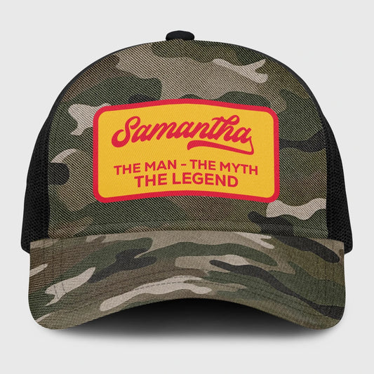 The Man The Myth The Legend Camo Vintage Mesh Cap SAMANTHA 13K1 C191PF
