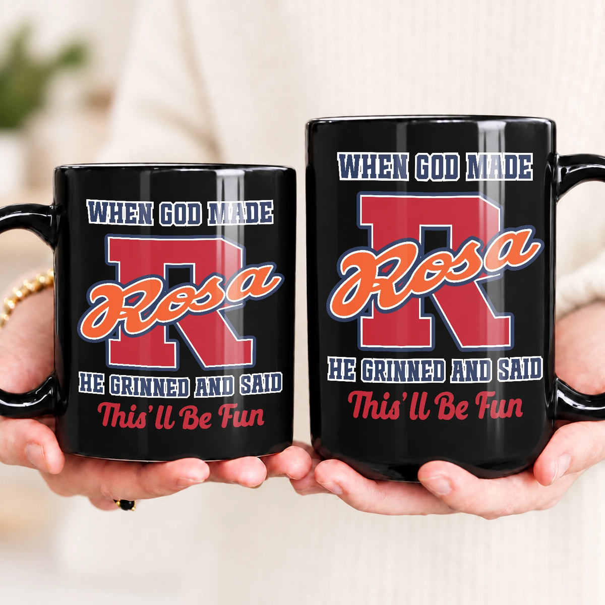 When God Made Your Name Personalized Baseball Mug ROSA 13K1 MG07