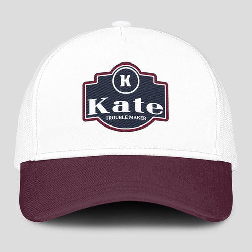 Trouble Maker Burgundy And White Funny Mesh Cap KATE 13K1 C201PF