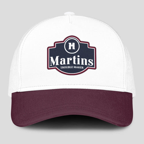 Trouble Maker Burgundy And White Funny Mesh Cap MARTINS 13K1 C201PF