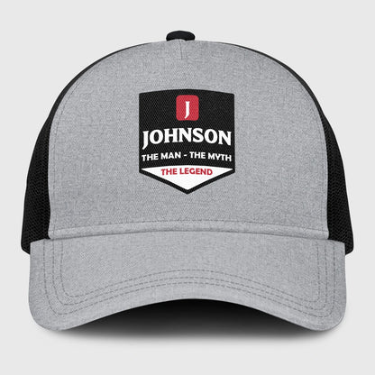The Man The Myth The Legend Gray Mesh Cap JOHNSON 13K1 C189PF