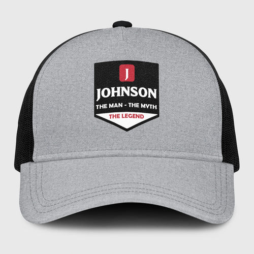 The Man The Myth The Legend Gray Mesh Cap JOHNSON 13K1 C189PF