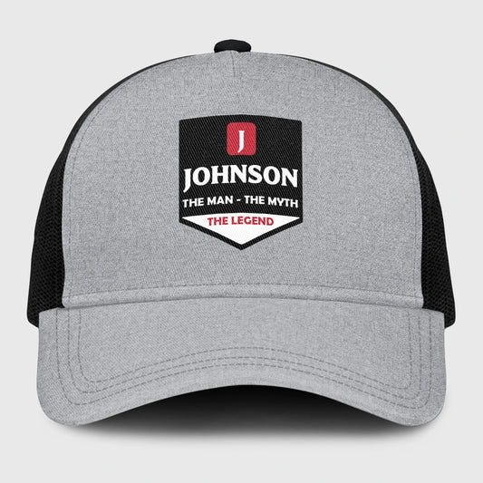 The Man The Myth The Legend Gray Mesh Cap JOHNSON 13K1 C189PF