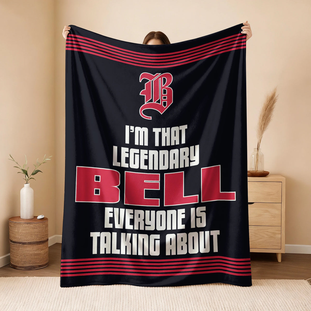 I'm That Legendary Name Dark Red Fleece Blanket BELL 13K1 BK48