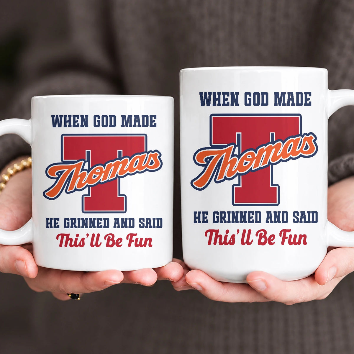 When God Made Your Name Personalized Baseball Mug THOMAS 13K1 MG07