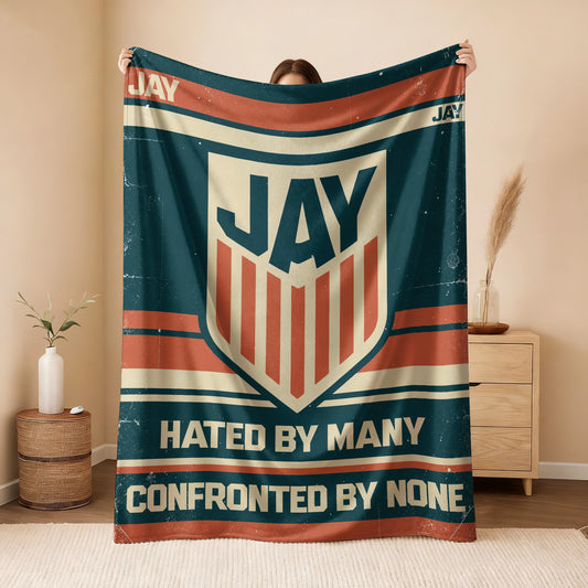 Hated By Many Confronted By None Retro Fleece Blanket JAY 13K1 BK58
