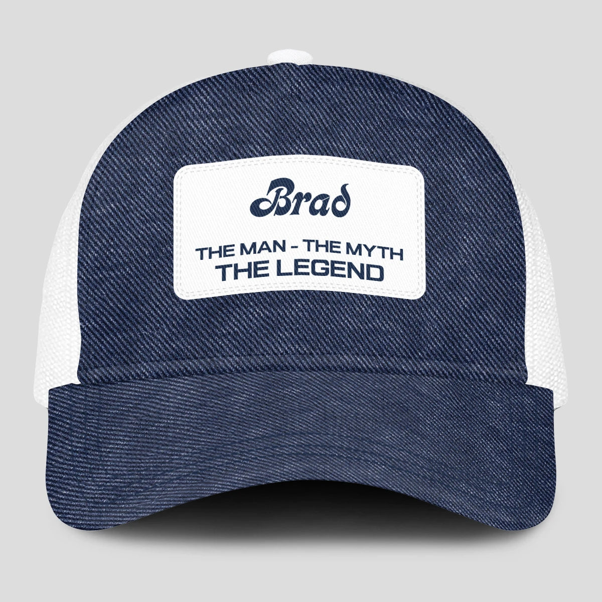 The Man The Myth The Legend Blue Denim Mesh Cap BRAD 13K1 C194PF