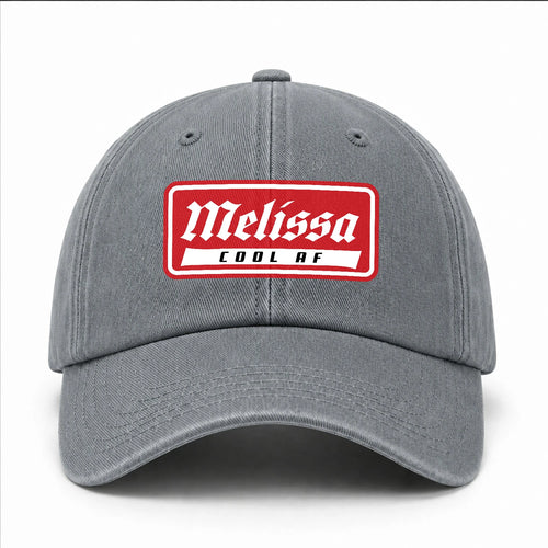 Your Name Cool Af Red Logo Funny Washed Cap MELISSA 13K1 C79PF