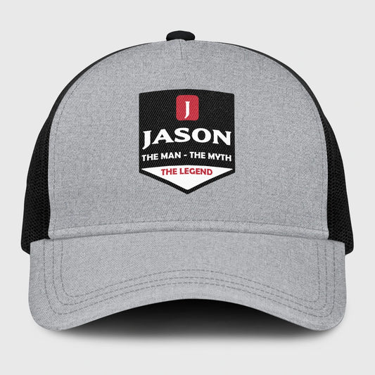 The Man The Myth The Legend Gray Mesh Cap JASON 13K1 C189PF