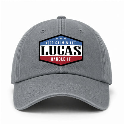 Keep Calm & Let Your Name Handle It Washed Cap LUCAS 13K1 C87PF