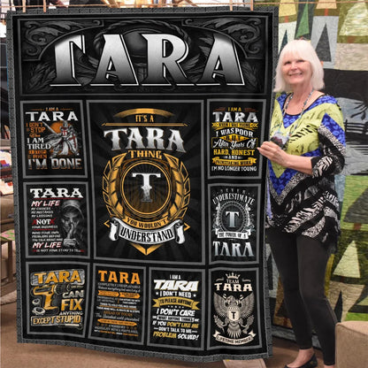 TARA Personalized Blanket | Custom Name Cozy Throw Gift 13K2-BK2